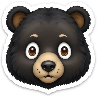 black bear face sticker