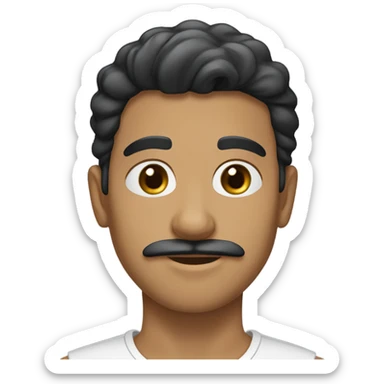 A 21 year-old male from Saudi Arabia with fair skin, a mustache without a beard, and smooth hair. sticker