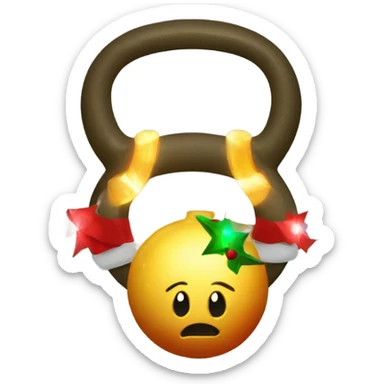 Christmas lights around  a kettlebell sticker