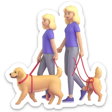 blonde girl with golden retriever dog sticker