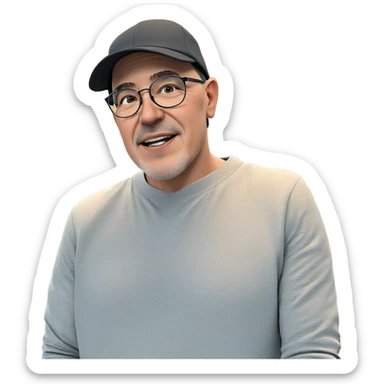 boy with glasses and hat sticker