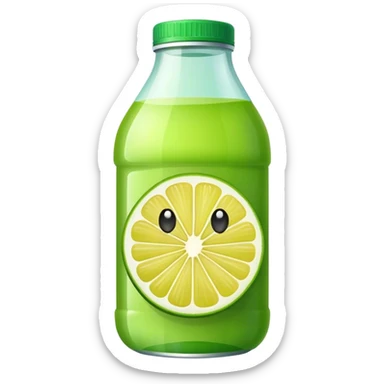 Green lemon juice bottle sticker
