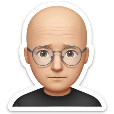 bald headed man with glasses, math symbols above his head sticker