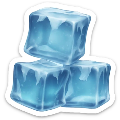 Realistic ice cubes sticker