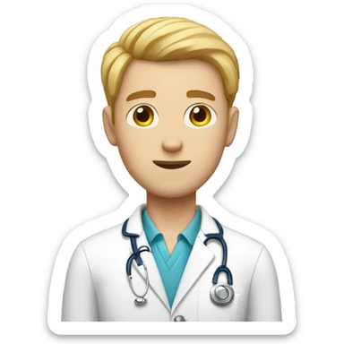 Tired-looking young white guy veterinarian  sticker