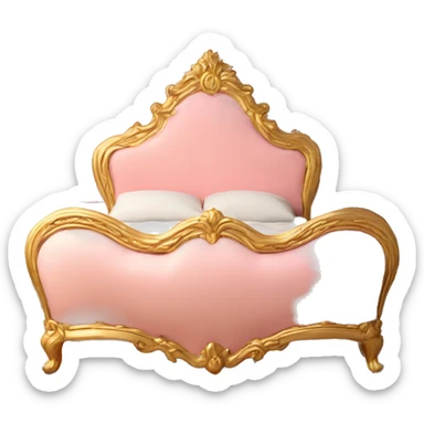 vintage pink and gold rococo bed sticker