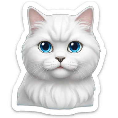 white persian cat blue eyes sticker