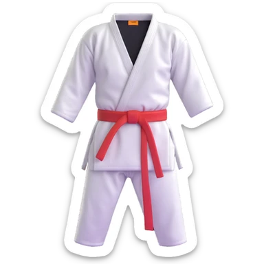 traditional karate gi white uniform with belt sticker