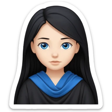 GIRL WITH BLACK LONG HAIR POLE DANCE EYES CLOTH sticker