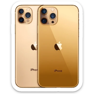 Gold iPhone 16 Pro Max, frontview and rearview sticker