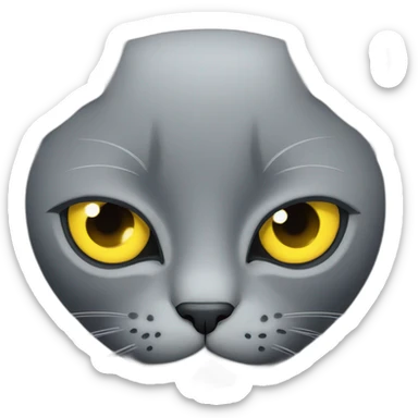 Face of gray cat with yellow eyes looking at you really brutal sticker