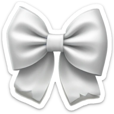 White wavy bow sticker