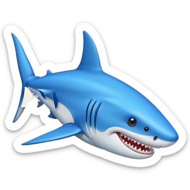 Tiburón con zapatillas azules sticker