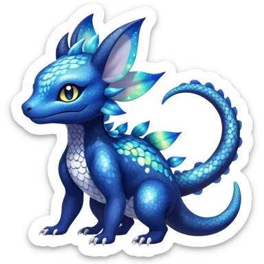 Colorful Iridescent Exotic Nebulae Salandit-Meowstic-Amaura-Fakémon-hybrid-creature (full body)  sticker