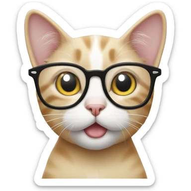 Cat with glasses using iPhone  sticker