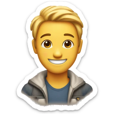 An emoji of a smiling face, expressing warmth and friendliness with a cheerful expression and rosy cheeks sticker