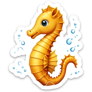 A funny seahorse wiggles through the water with a silly smile and a twisty little dance sticker