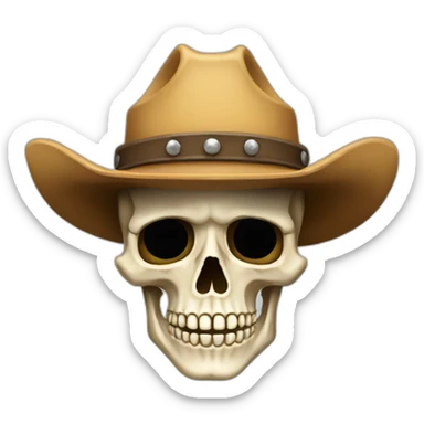 cowboy skeleton sticker