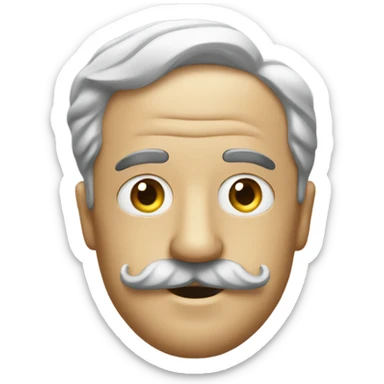 Man with charlie chaplin mustache sticker
