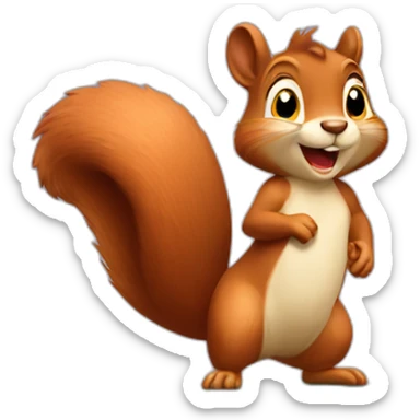 the squirrel stands on the prize podium taking first place sticker