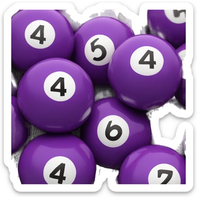 Purple Billard ball with number 4 on it sticker