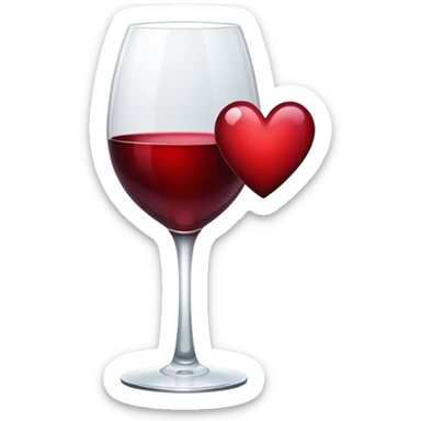 Wine red heart  sticker