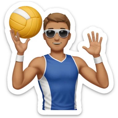 Guy playing volleyball sticker