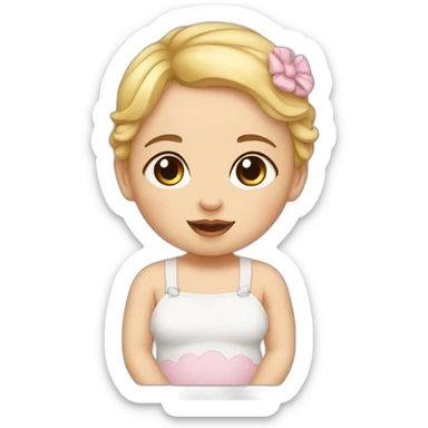 cradle white baby-girl sticker