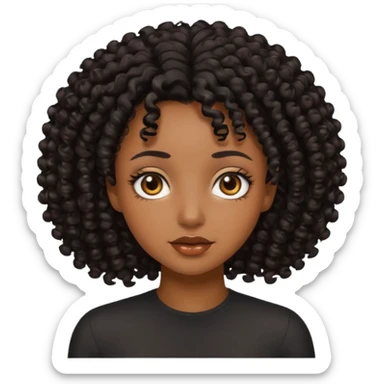 black female specializing in many things with curly hair sticker