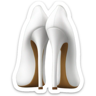 white latex mid heel shoe front view sticker