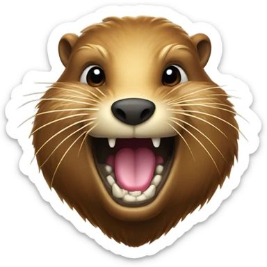 a beaver with a gold chain and big teeth sticker