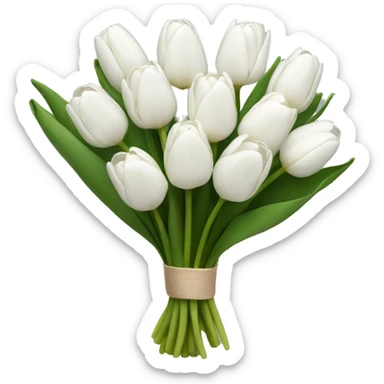 white tulip bouquet  sticker