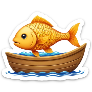 poisson dans un bateau sticker