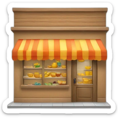 Un petit magasin rempli de divers articles avec un indien à l'intérieur sticker