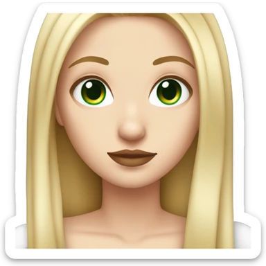 White girl with Long straight blonde hair, green eyes, red tattoos sticker