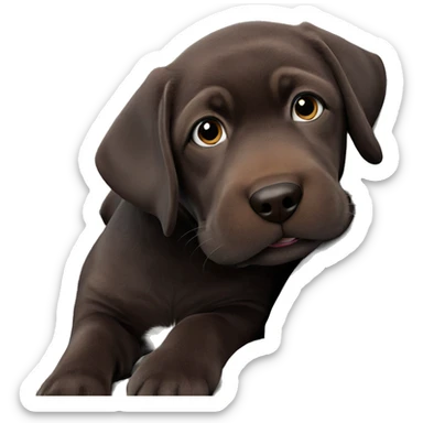 dog cuddling heart pillow sticker