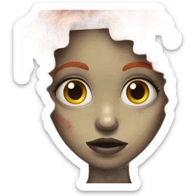 Zombie girl with long red curly hair sticker