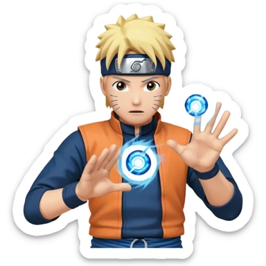 Naruto throwing Rasangen sticker