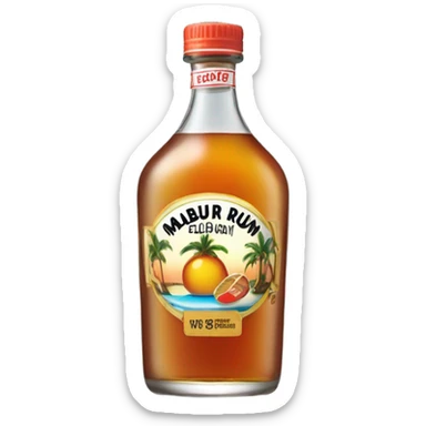 Realistic Malibu rum bottle isolated   sticker