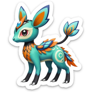 Meloetta-Nargacuga-Amaura-Pokémon-Fakémon-fusion-hybrid-creature sticker