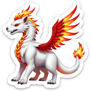 Metallic Fiery Aerial Wickerbeast-Reshiram-canine sticker