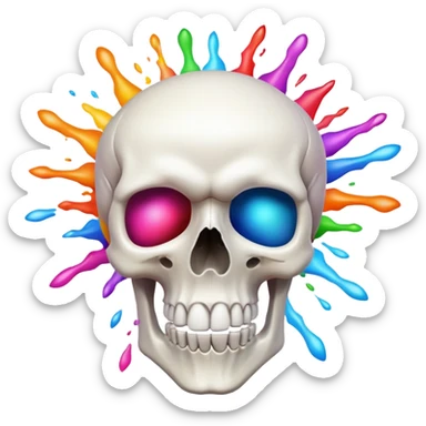Skull emoji+ exploding head emoji sticker