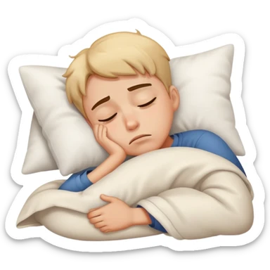 tired boy with sleepy expression sticker