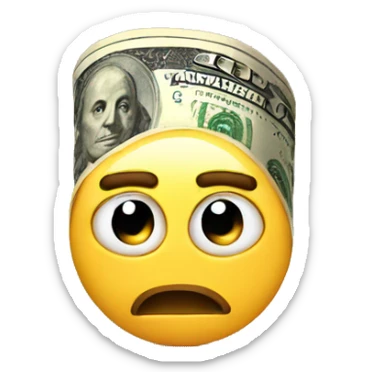 Rolled up dollar in nose sticker