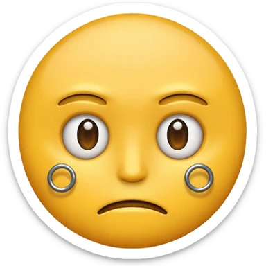 generic yellow emoji face, focused and locked in expression sticker