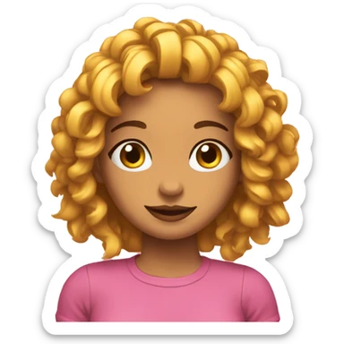 Chica con rulos sticker