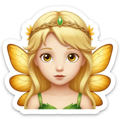 Child fairy with golden hair and golden eyes  sticker