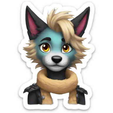 Edgy anthro furry by Falvie, AngieWolf sticker