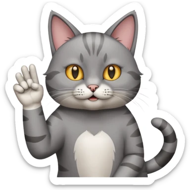 Cat flipping someone off sticker