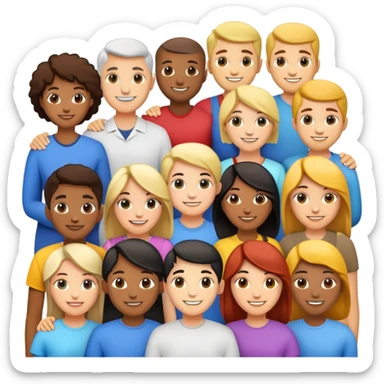 Group of diverse people standing together in unity sticker